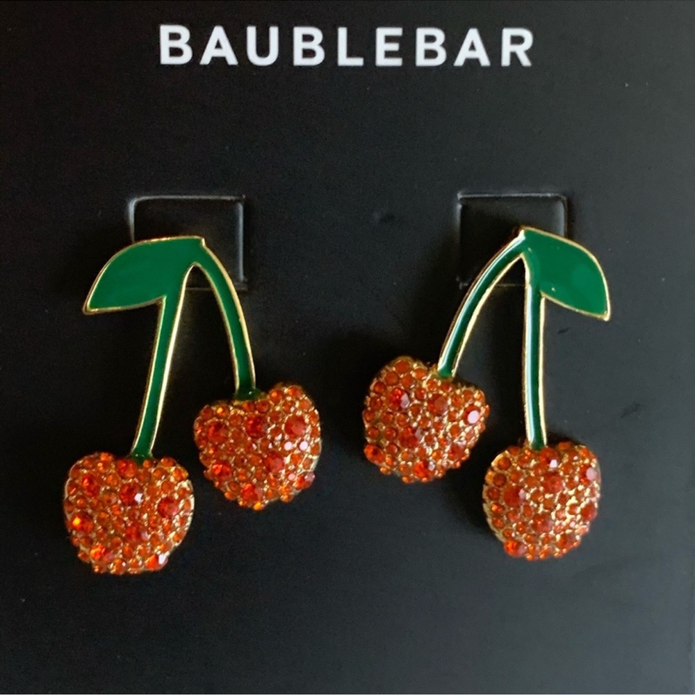 BaubleBar 🍒  Cherry Stud Earrings - Picture 3 of 4